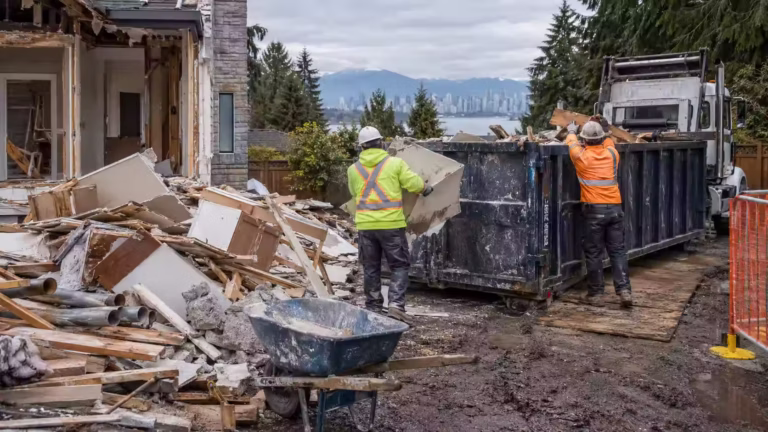 What is demolition waste removal at a residential project in British Columbia
